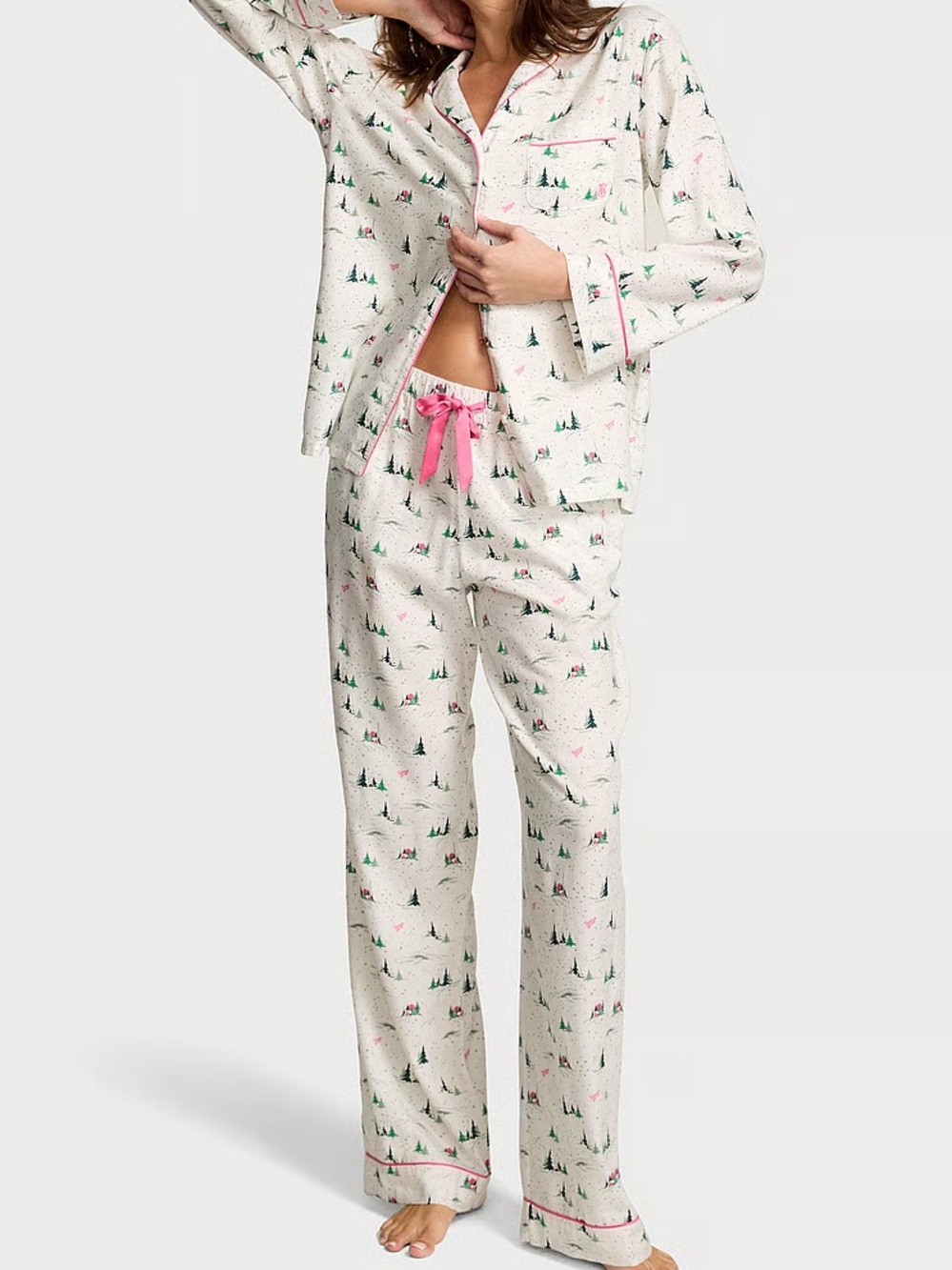 Victoria secret cotton flannel long pajama set